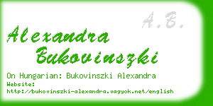 alexandra bukovinszki business card